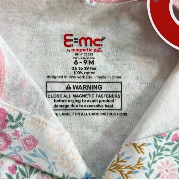 E=MC2 by Magnetic Me Baby Girl Cotton Footie Sleeper 0-3 3-6 6-9 months - Picture 4 of 4